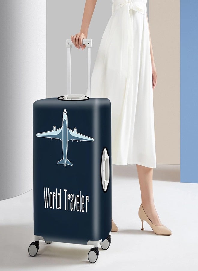 THISFIND World Traveler Luggage Cover - Airplane Design Suitcase Protector for 28-30 Inch Luggage - Durable Stretchable Travel Bag Cover,L - Image 2
